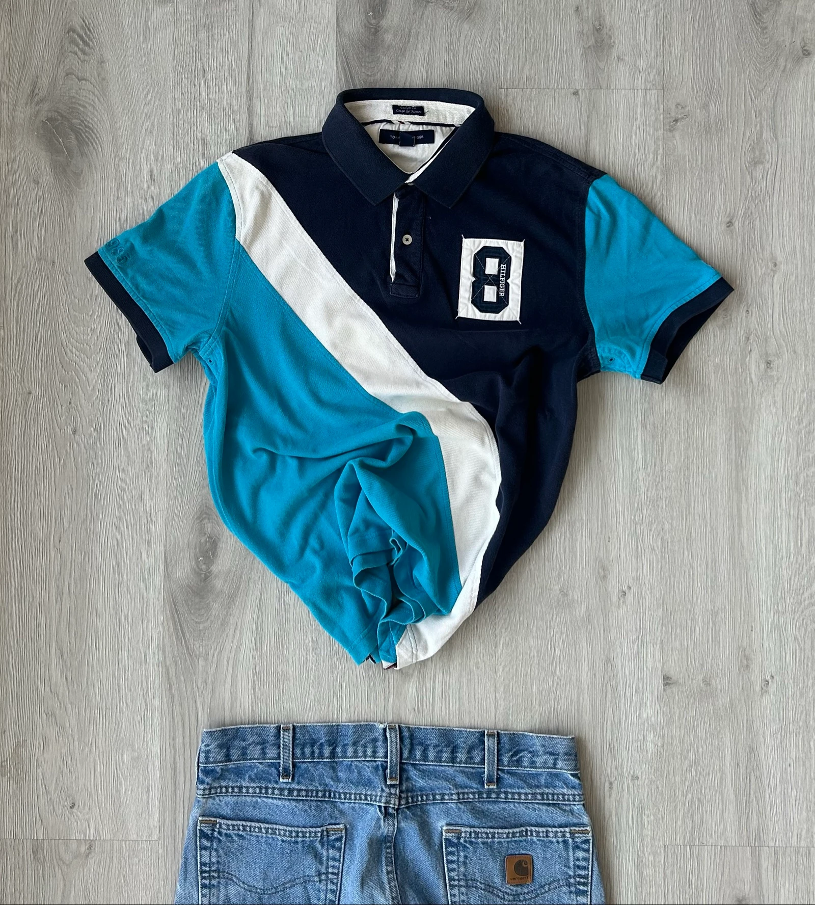 Polo Tommy Hilfiger Custom Fit Vintage Block Color - Tam.L